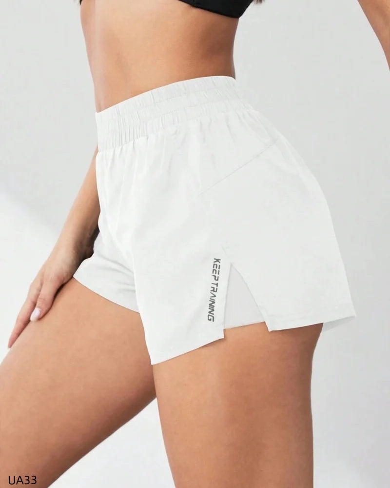 Women's High Waist 2-in-1 Running Shorts with Pockets Athletic Gym Shorts for Yoga And Workout with Inner Liner And Side Pockets Tahsi Fashion House