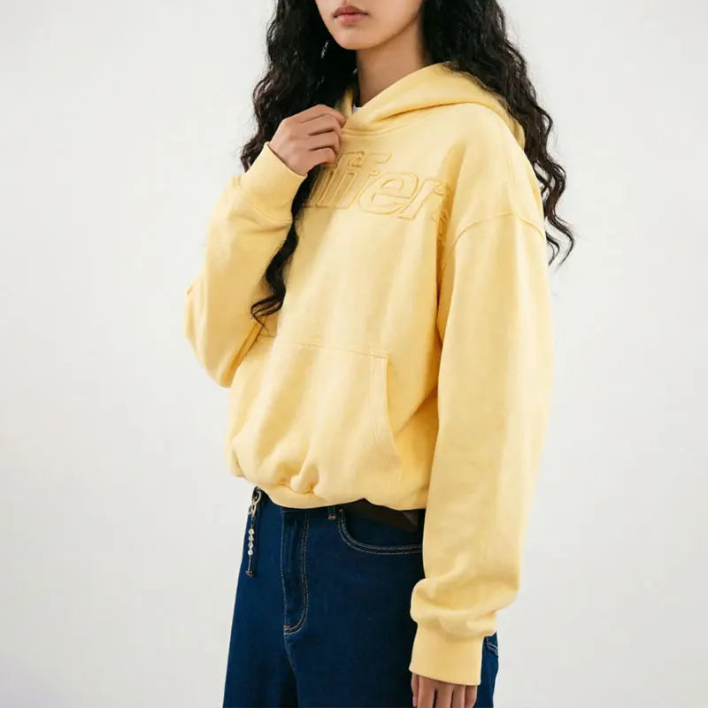 Raw-edge appliqué Sweatshirt y2k Fashion Street styl Men's / Women's Casual Hoodies High Quality Cotton Loose Pullover Tops - ATFH