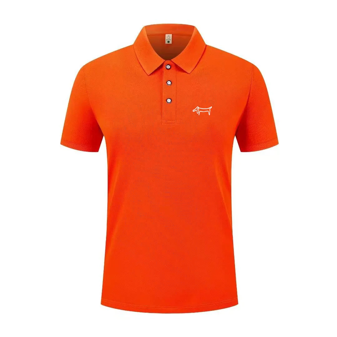High end luxury men's new T-shirt collar button letter print European style summer hot selling casual sports men's clothing