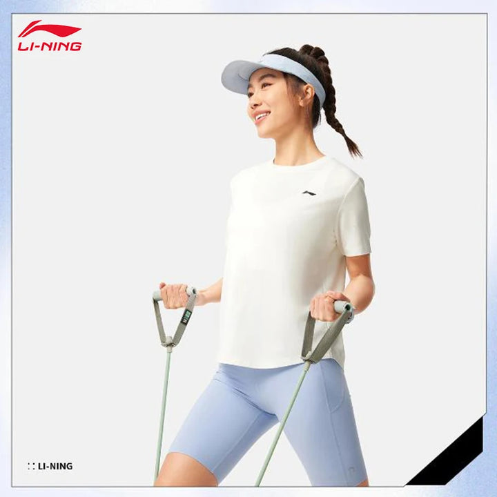 LI-NING Fitness series Women's ice comfortable loose short sleeved T-shirt Sports Tee Tops ATSV044 - ATFH