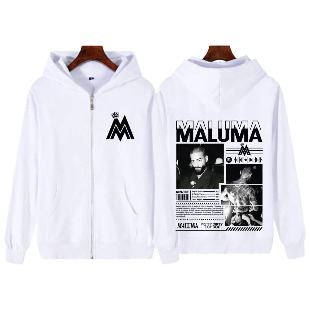Rapper MALUMA Album Tour 2025 Zipper Hoodie Men Women Fashion Loose Jacket Coats High Quality Casual Hip-hop Vintage Sweatshirts