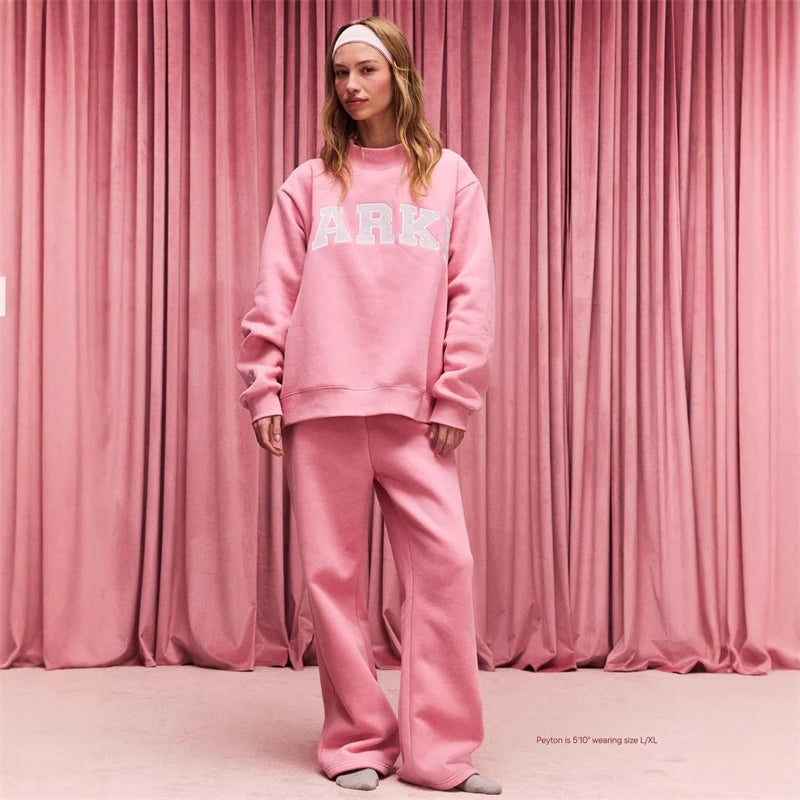 America Style Women O-Neck Long Sleeve Female Pullover Letter Love Embroidery Sweatshirts Vintage Casual Sport Lady Top 2026 - ATFH