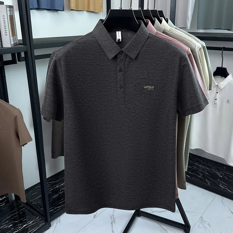 2026 New Men's Comfortable Lapel POLO Shirt Breathable Simple Style Fashion Trend Lapel Business Casual Short Sleeve T-Shirt Top