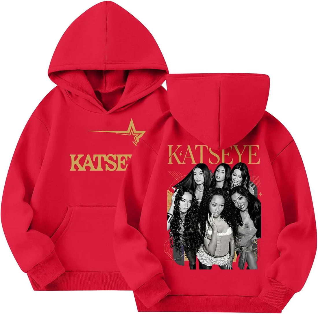 Kids Katseye Hoodies for Girls Katseye Merch Graphic Sweatshirts Long Sleeve Hoodie