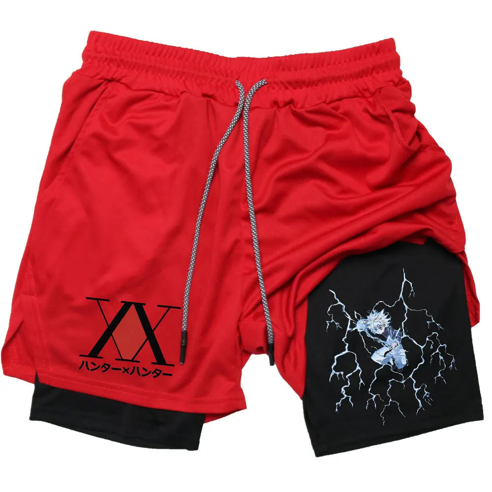 Anime Hunter X Performance Shorts Quick Dry Athletics Running Workout GYM Breathable Summer Compression