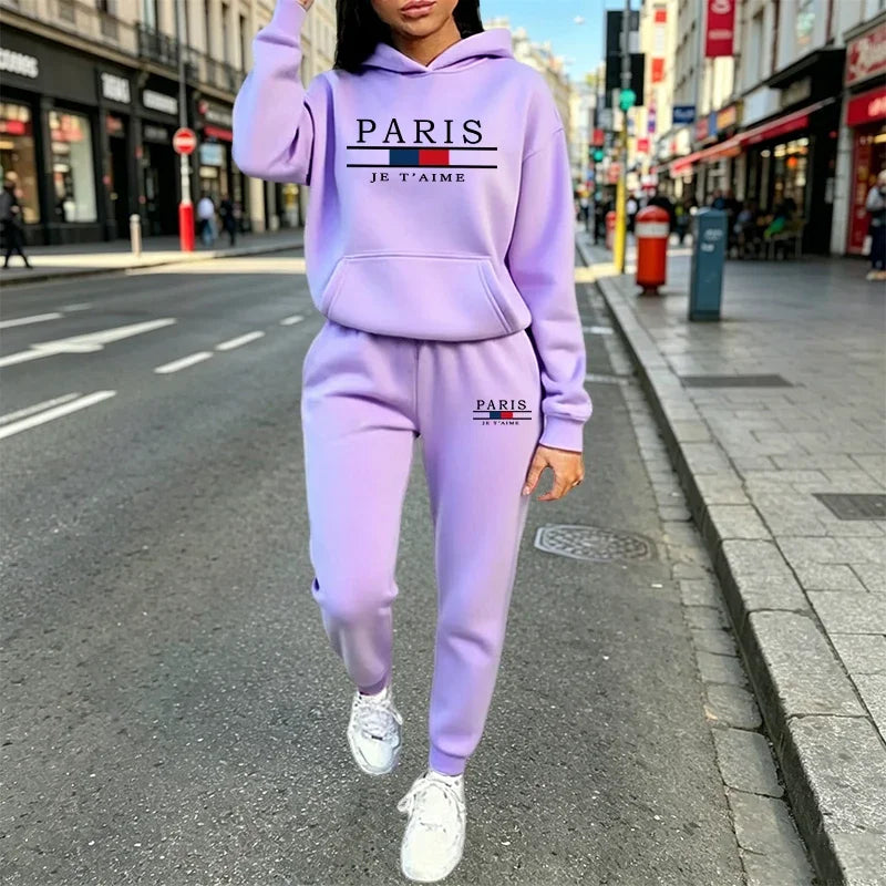 Hot Sales Women's Outfits 2026 Casual Hooded Sweatshirt Suit Outdoors Sports Jogging Clothing AutumnWinter Warm Woman Pants Sets
