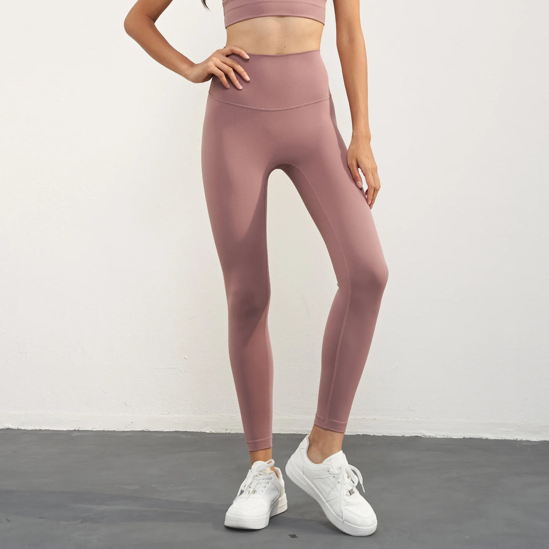 Solid Color High Waist Yoga Legging Athletic soft Women Sport Pant Tight Butter Gym Comprehensive Training Jog Back Waist Pocket - ATFH