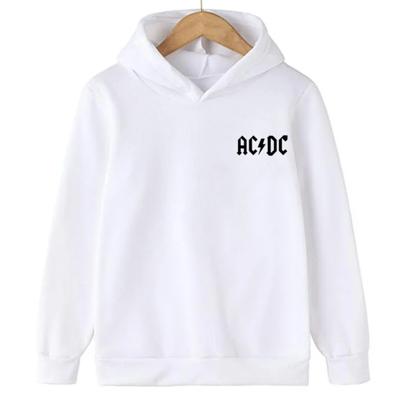 Hip Hop Fashion AC DC Children Hoodies Sweatshirt Autumn Winter Kids Hooded Top Casual Sportswear Boys Girls Hoodie Pullover