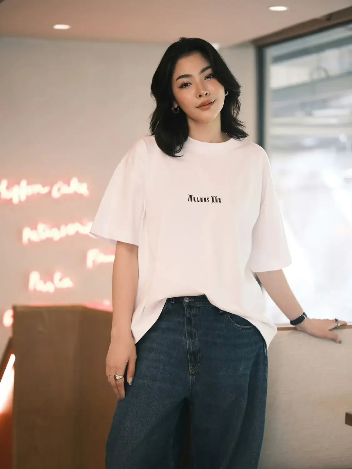 Love Filling Blank FayeYoko Faye Mali T-shirt Millionsmax Letter Printed Short Sleeved T-shirt Made of Pure Cotton Breathable - ATFH