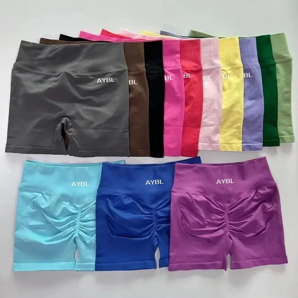 Yoga Shorts Low Waist Seamless Yoga Shorts Scrunch Bum Gym Shorts Women Workout Biker Stretch Fitness Short Fashion Shorts Tahsi Fashion House