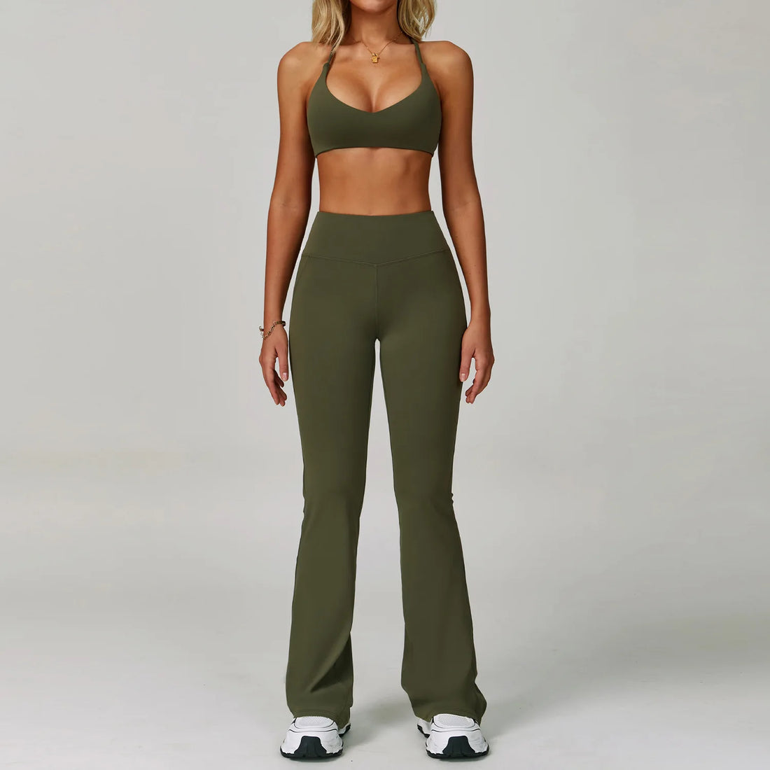 Women's Tracksuit 2 Piece Set Fitness Clothes Yoga Sets Sportswear Workout Bra High Waist Leggings Set Gym Clothing Sports Suits - ATFH