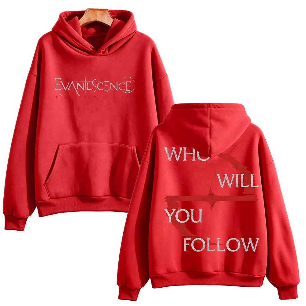 Evanescence Who Will You Follow Hoodie Unisex Gothic Rock Band Sweatshirts Long Sleeve Fans Concert Streetwear Unisex Loose Tops