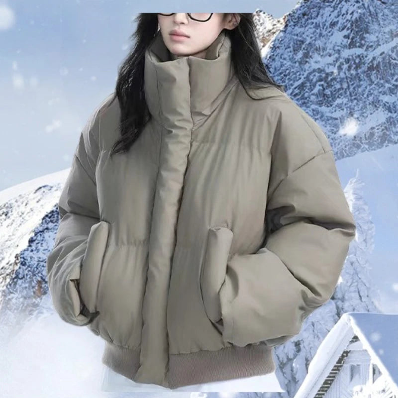 Foreign Style Korean Style Casual Cotton-padded Clothes Thermal Jacket Winter Fashion Down Thickened Parkas Women's High Street ATFH