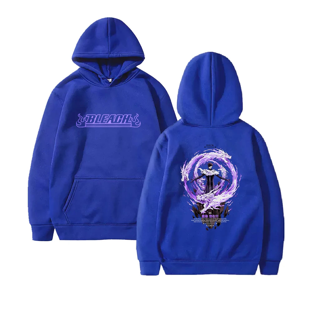 Aizen Sousuke BLEACH Graphic Hoodies Japanese Anime Print Hoodie Long Sleeve Feece Loose Hooded Sweatshirt  Men Women Clothing - ATFH