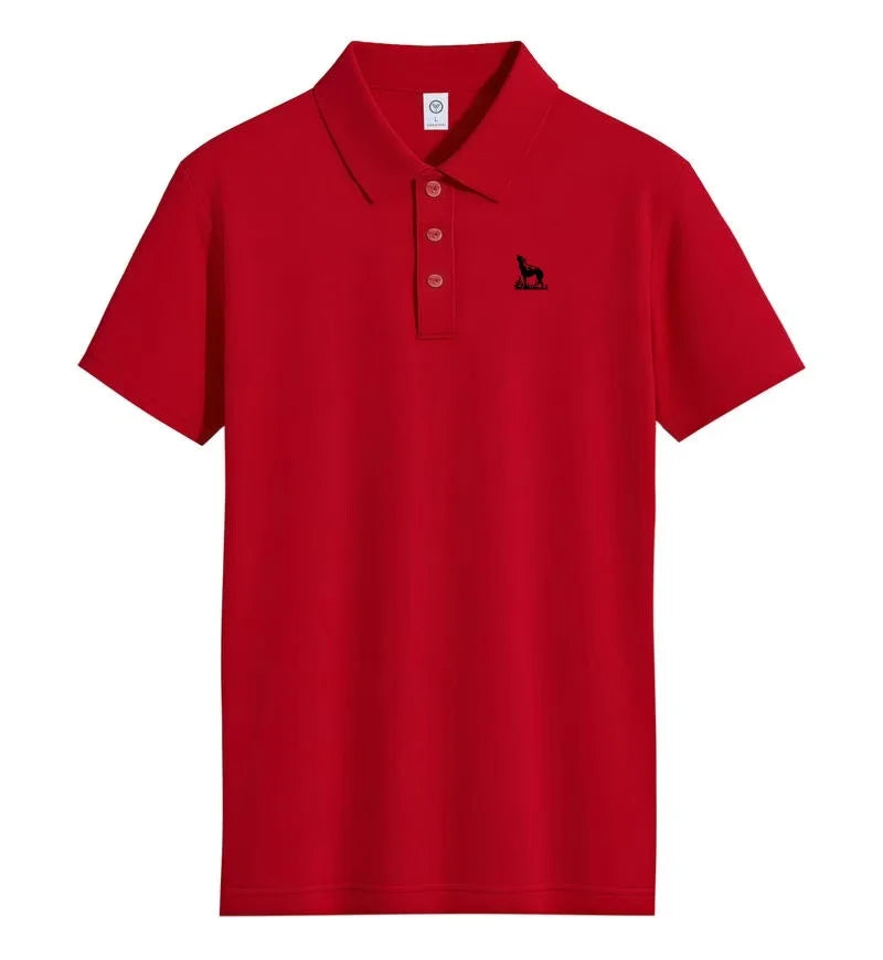 2026 summer new men's collar polo shirt printed short sleeved casual business fashion slim fit men's T-shirt top