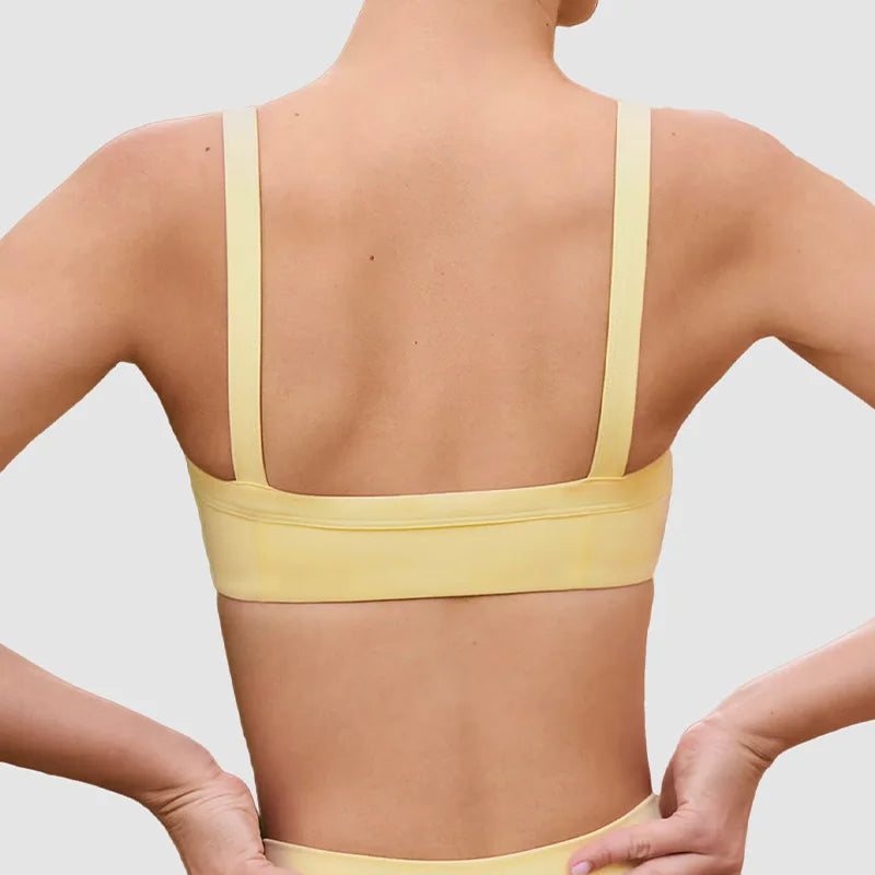 High Elastic Nude Feeling Breathable Elastic Cross Waist Three-point Shorts Suspender Beautiful Back Sports Underwear Yoga Suit - ATFH