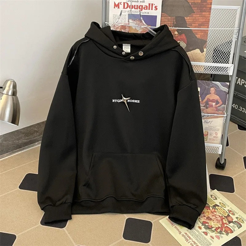 Autumn Winter Men's Cotton Hoodies  American Trendy Hoodie for Teenage Students High Quality Men Casual Streetwear New 2024 - ATFH