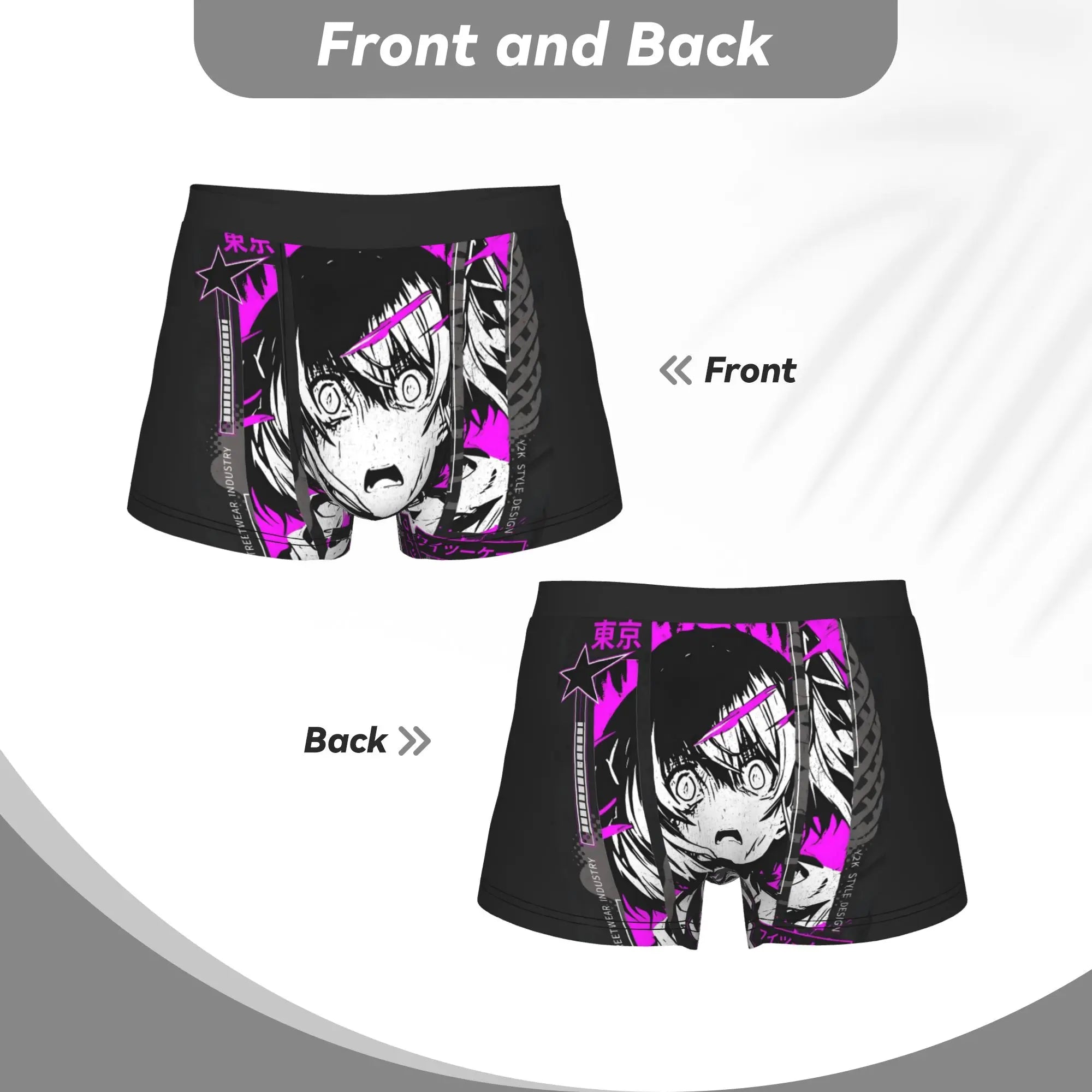 Tokyo Y2K Comics Boxers Shorts Men Anime Girl  Briefs Underwear Cool Underpants