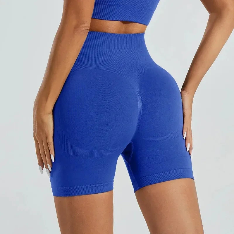 Summer High Waisted Yoga Shorts for Women Fashionable and Sexy Running Fitness Pants Solid Color Yoga Leggings Elastic Tights Tahsi Fashion House