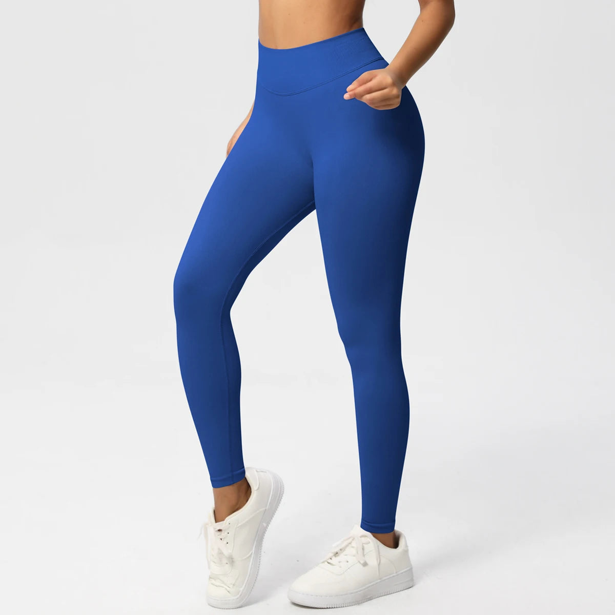 Seamless Women Solid Waist Yoga Pants Three-section Waist Sexy Hip-lifting Tight Sports Pants Fitness Exercise Yoga Pants ATFH