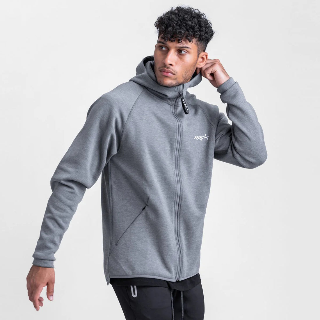 Men Sweater Jacket Spring and Autumn Windproof Zip Up Hooded Cardigan Zipper Casual Sports Coats with Hoody - ATFH