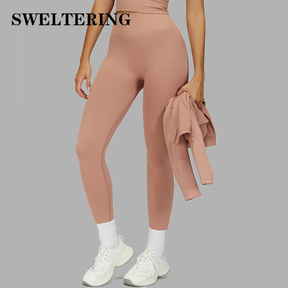 SWELTERING Seamless Gym Fitness Pants High Waist Yoga Trousers Hip Lifting Sports Leggings Workout Sports Leggings Female Tights ATFH