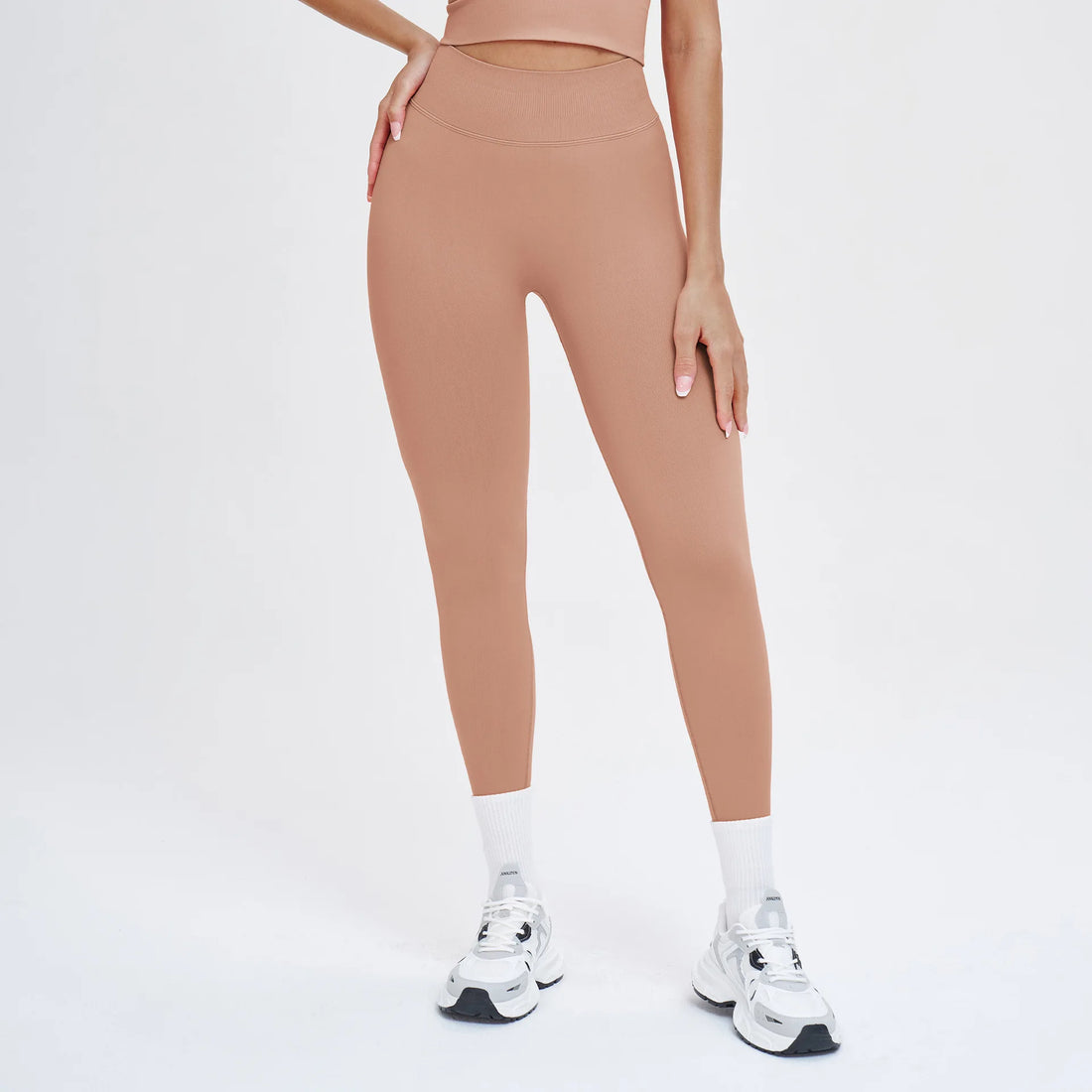 Customized LOGO women's peach buttocks seamless belly tight yoga pants running sports quick-drying fitness trousers - ATFH