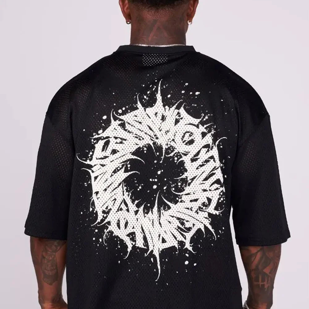 T-shirts Men Summer New Sports Man T-shirts Leisure Mesh Round Neck Fashion Loose And Comfortable Clothing Gym Running Shirts ATFH