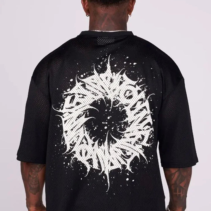 T-shirts Men Summer New Sports Man T-shirts Leisure Mesh Round Neck Fashion Loose And Comfortable Clothing Gym Running Shirts ATFH