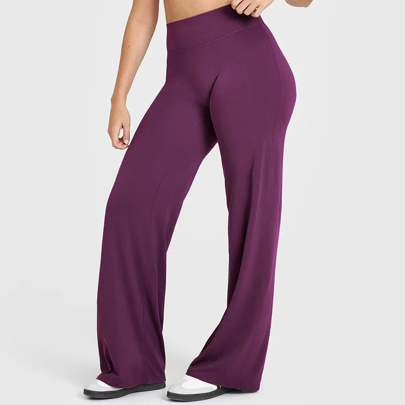 Straight Leg Pants Ultra Soft Butter Fabric Women Mid-Waist Yoga Pants Naked Feel Sports Leggings Pilates Running Sport Trousers ATFH