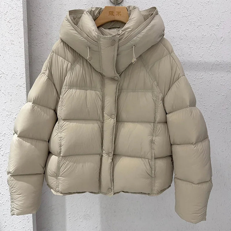 Casual Lace Up Women Winter Coats 2025 Belt Stand Collar Zipper Full Sleeve Kimono Jacket Lady Solid Thick Warm Outwear New ATFH