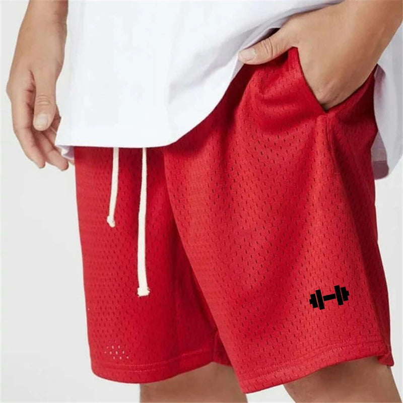New Summer Running Shorts Mens Sports Jogging Fitness Shorts Mesh Quick Dry Gym Bodybuilding Sport Shorts Basketball Short Pants