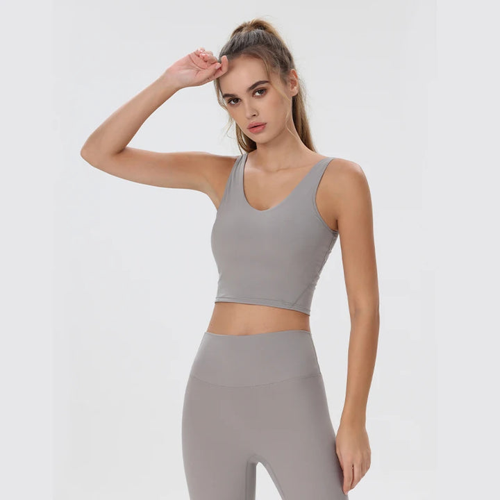 Women Yoga Vest Workout Pilates Activewear Tops Running Gym Pretty Workout Clothes Sports Bras Active Wear Female Camisole Bra - ATFH