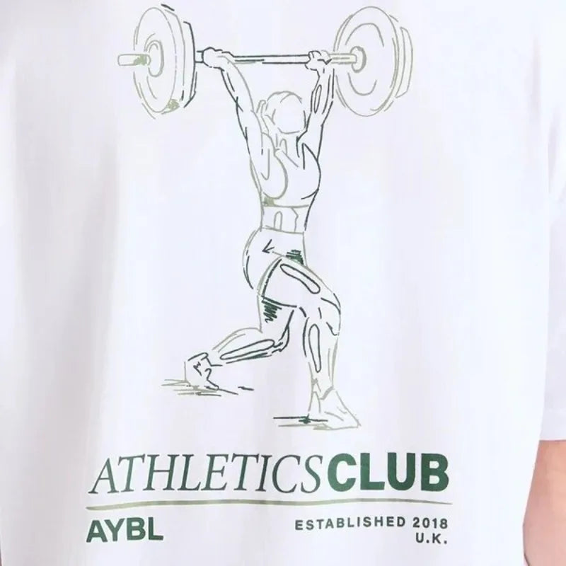 British Loose Fitness Short-Sleeved Sports T-Shirt for Weightlifting, Cardio,Fitness Short Sleeved T-Shirt Crew Neck - ATFH