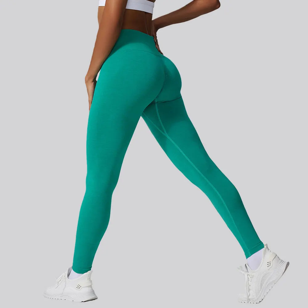 Seamless Stretch Sports Leggings Women's High Waisted Yoga Pants Gym Clothing Women Sexy Push Up Fitness Running Workout Tights - ATFH