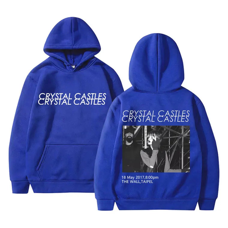 Canada Band Crystal Castles Double Sided Print Hoodie Men Women Gothic Punk Sweatshirt Men's Rock Oversized Pullover Streetwear - ATFH