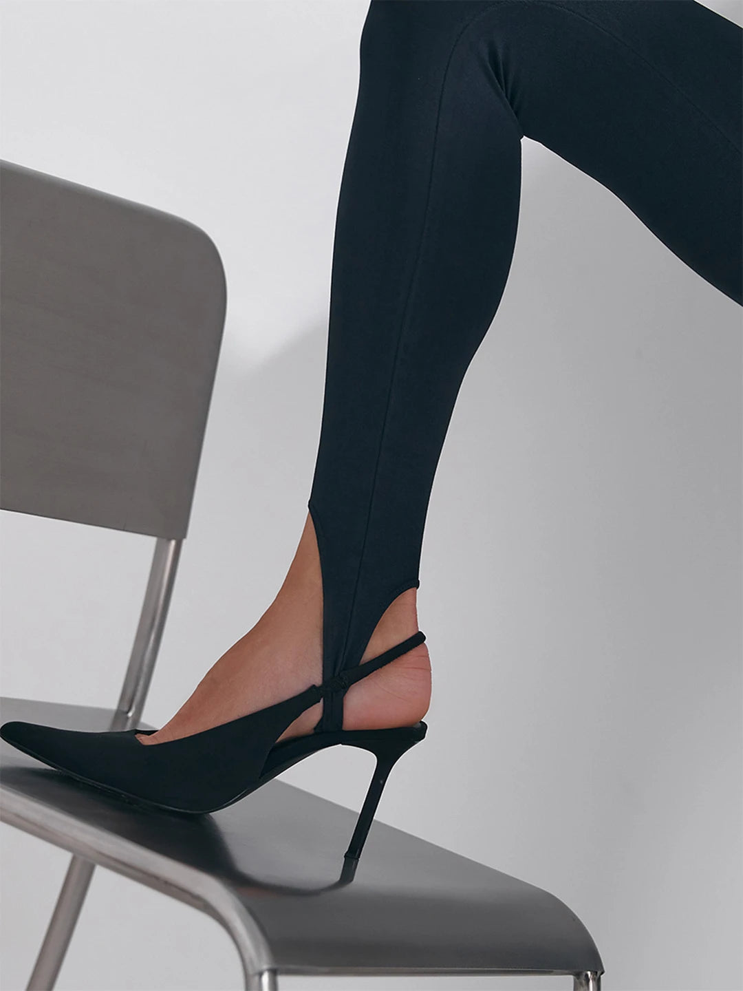 Seamless Black Leggings with Straps Yoga Summer Slightly Fashion Sexy High Waist Slim Tights Hip Lift - ATFH