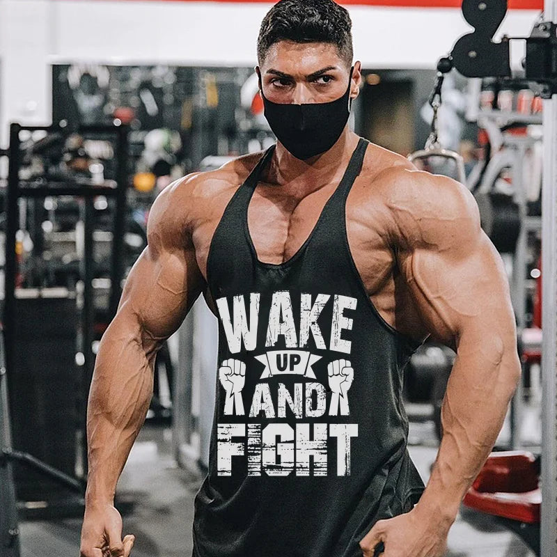Fitness Stringer Tank Top for Men, High Stretch Breathable Vest, Moisture-Wicking Slim-Fit Durable Sleeveless Gym Muscle Tank