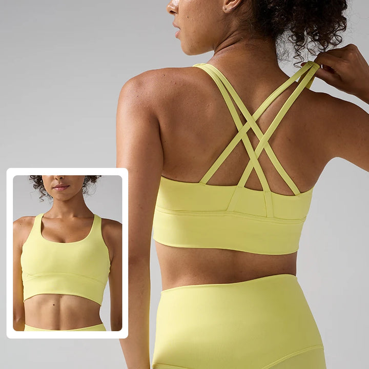 Solid Color Women Women Fitness Yoga Bras Race Back Sports Bras Nylon Top Women Bra Sexy Breathable Underwear For Women Gym - ATFH