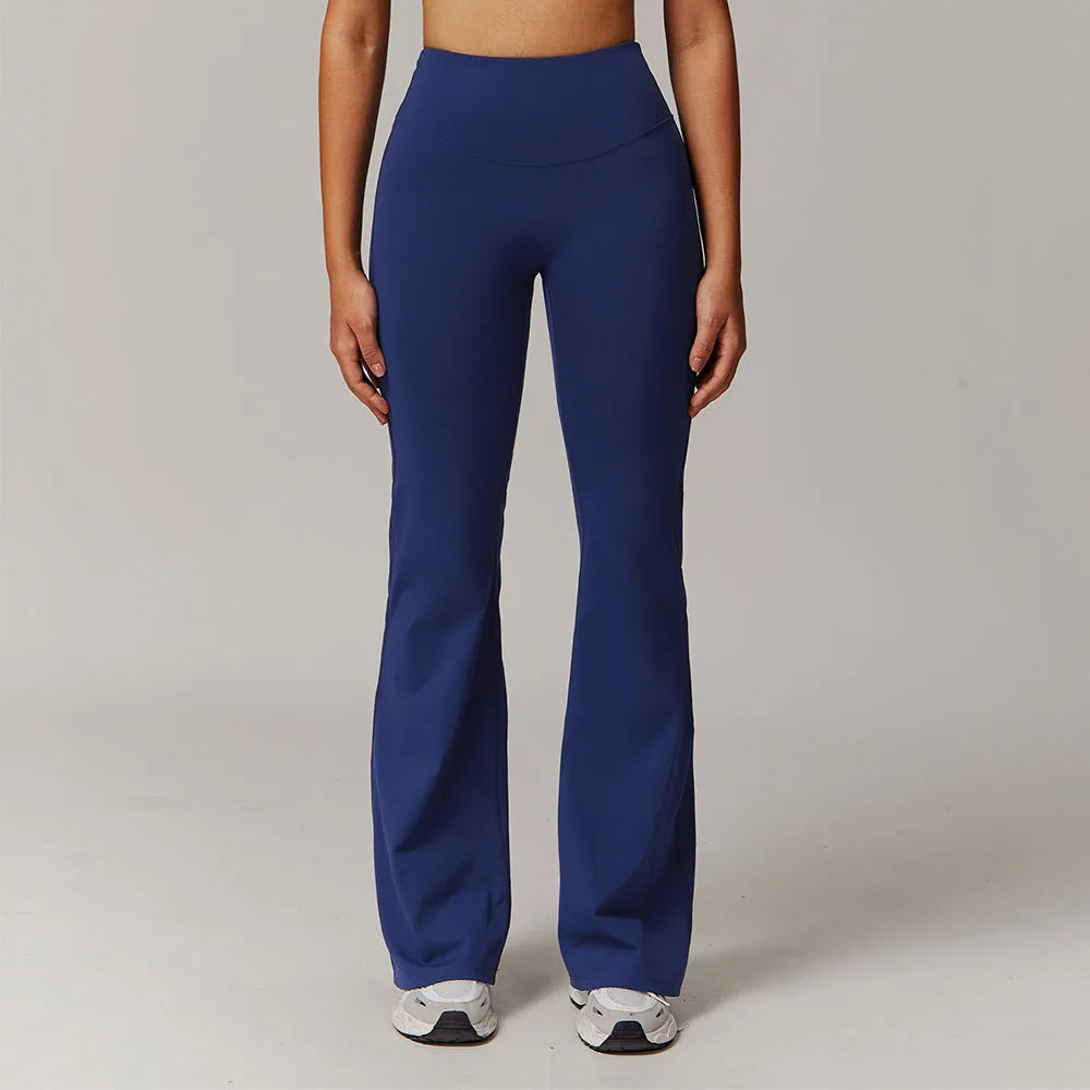 Yoga Flared Pants Women Gym Fitness Bell-bottoms Trousers High Waist Sports Pants Stretch Gym Workout Sports Push Up Leggings ATFH