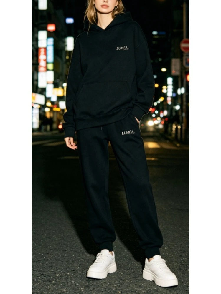 Women's Tracksuit Hoodies Trousers 2PCS Suit Winter Sports Jogging Outfits Fashion Street Designer Clothes for Women Pants Set