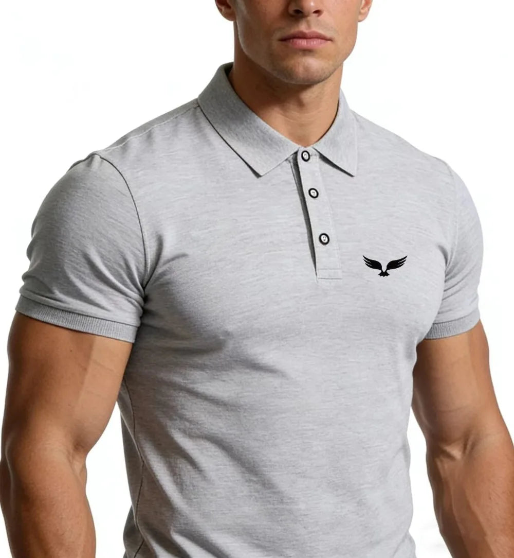 Men's and women's polo shirt - collar short sleeved premium fit design, suitable for daily travel and business style,
