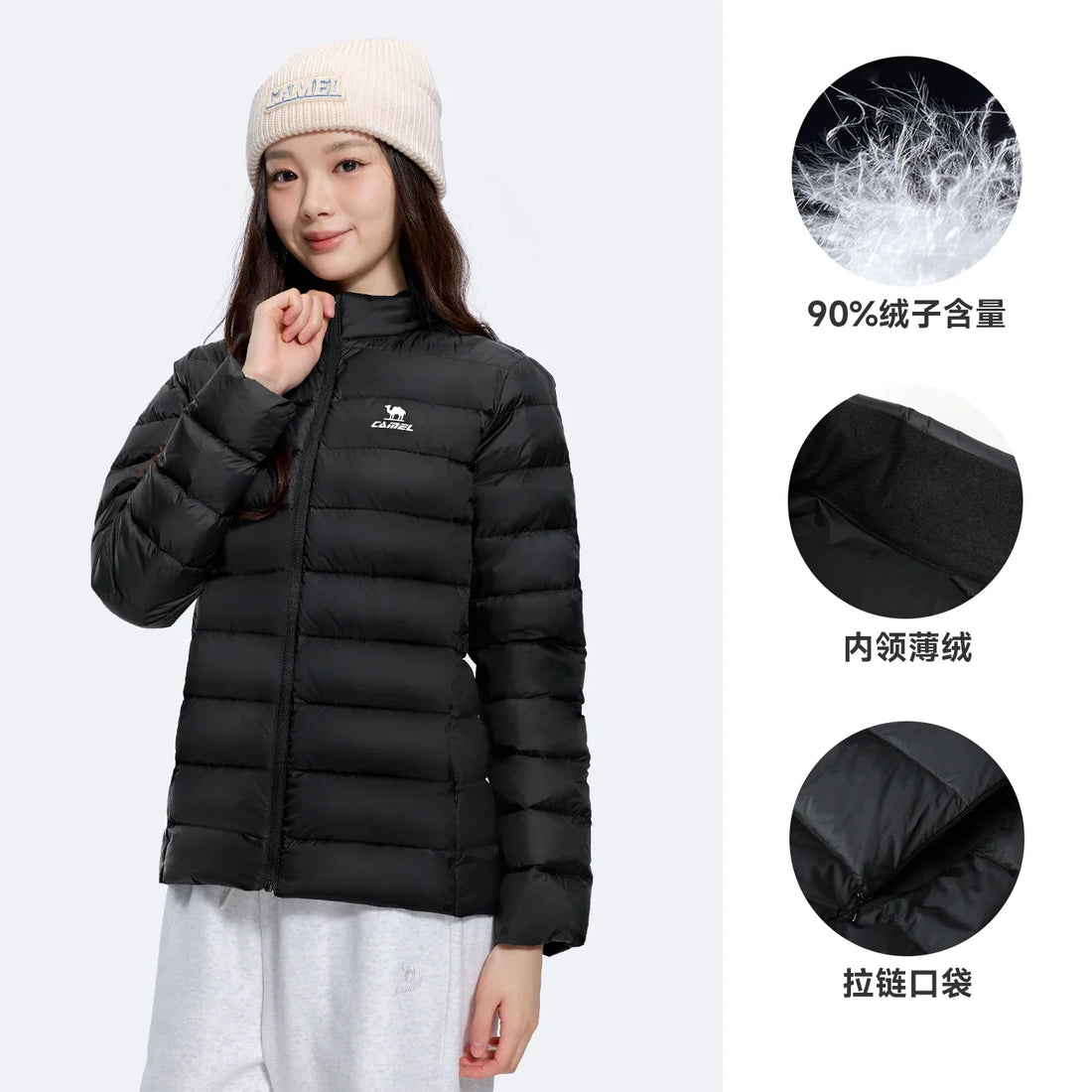 GOLDEN CAMEL Down Jackets Men and Women Winter Coats Lightweight Trendy Fleece Hiking Jackets for Men 2024 Winter New Clothing