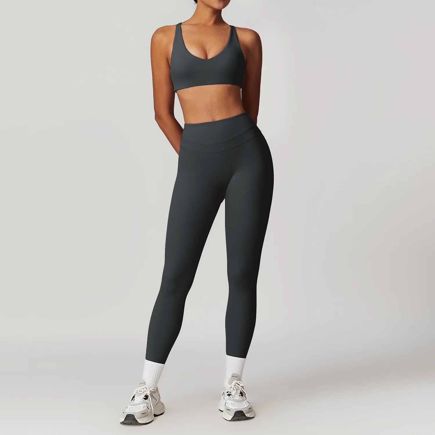 2pcs Yoga Set Women Gym Fitness Sportwear Running Workout Clothes Tights Sports Bra Gym Top Booty Shorts Yoga Leggings Tracksuit - ATFH