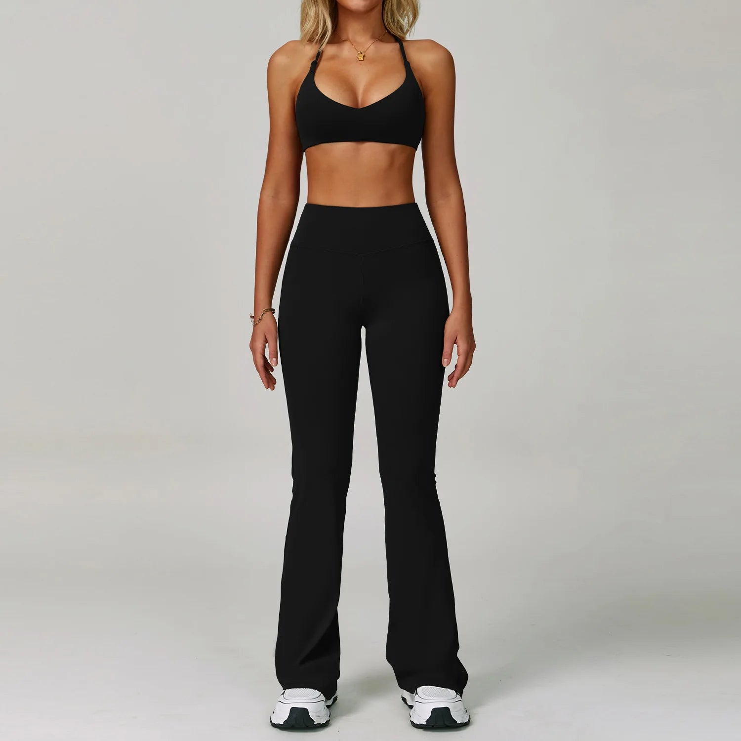 Hearuisavy Women's Running Comfort 2Pcs Sports Pants Set High Waist Push Up Workour Sportswear Casual Cycling Jogging Yoga Bras - ATFH