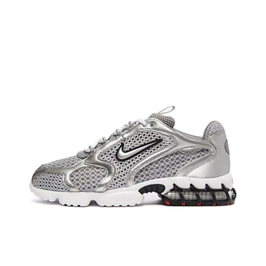 Nike Air Zoom Spiridon Cage 2 Unisex Low-Top Casual Shoes Sport Wear Resistant Grey Red Lifestyle Footwear CJ1288-600 ATFH
