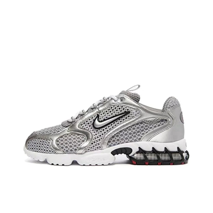 Nike Air Zoom Spiridon Cage 2 Unisex Low-Top Casual Shoes Sport Wear Resistant Grey Red Lifestyle Footwear CJ1288-600 ATFH