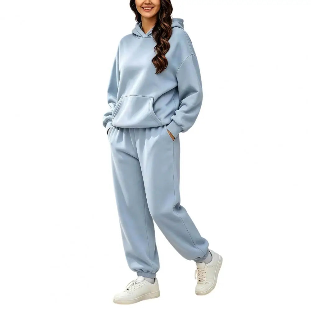 Women's Two Piece Tracksuit Set Long Sleeve Hoodie & High Waisted Joggers Sweatpants Sportswear Matching Outfit for Spring