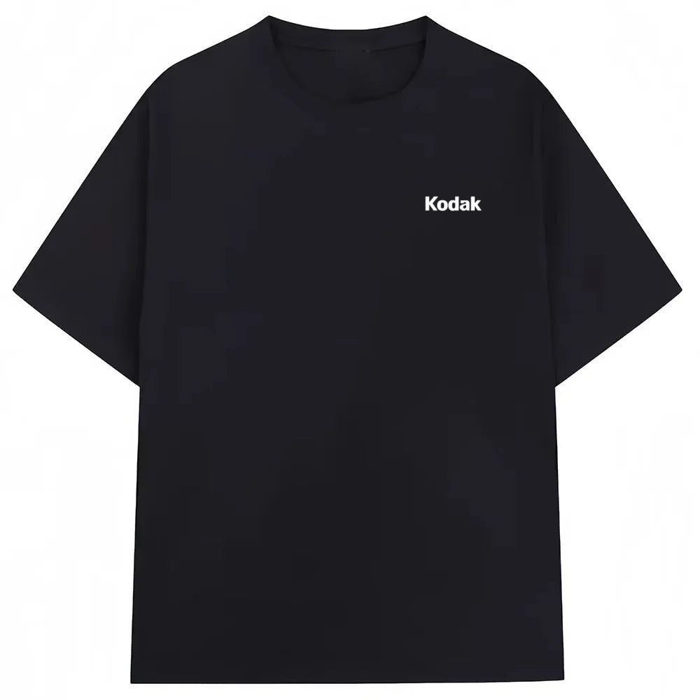 Kodak Mini Logo T-Shirt, Cream Beige Small Print Tee, Cotton Crewneck for Men & Women Retro Casual Streetwear ATFH