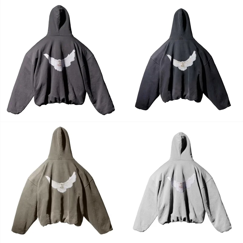 Kanye West Hoodie Men Women 1:1 High Quality Dove Print Season 6 Oversized Hooded - ATFH